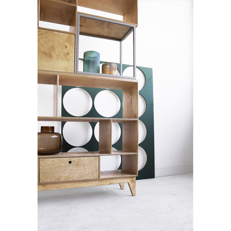 Bolden 210cm H x 140cm W Geometric Bookcase