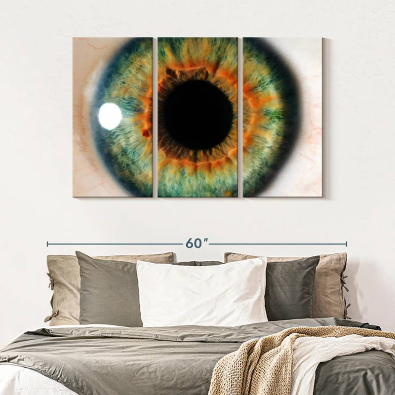 " Green Eye " 3 - Pieces, 32" H x 50" W x 1.25" D