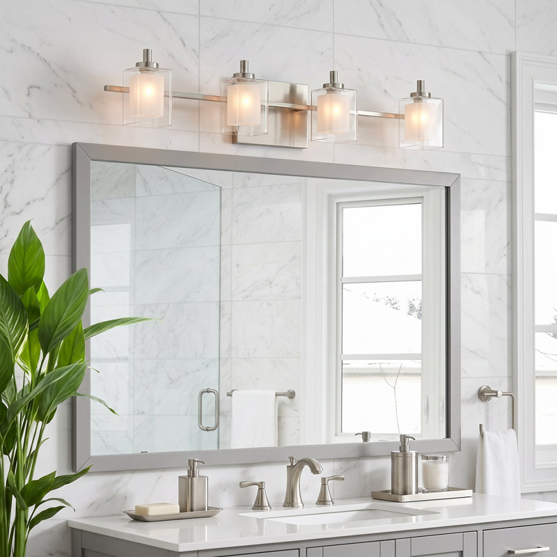 4 - Light Dimmable Vanity Light, Brushed Nickel