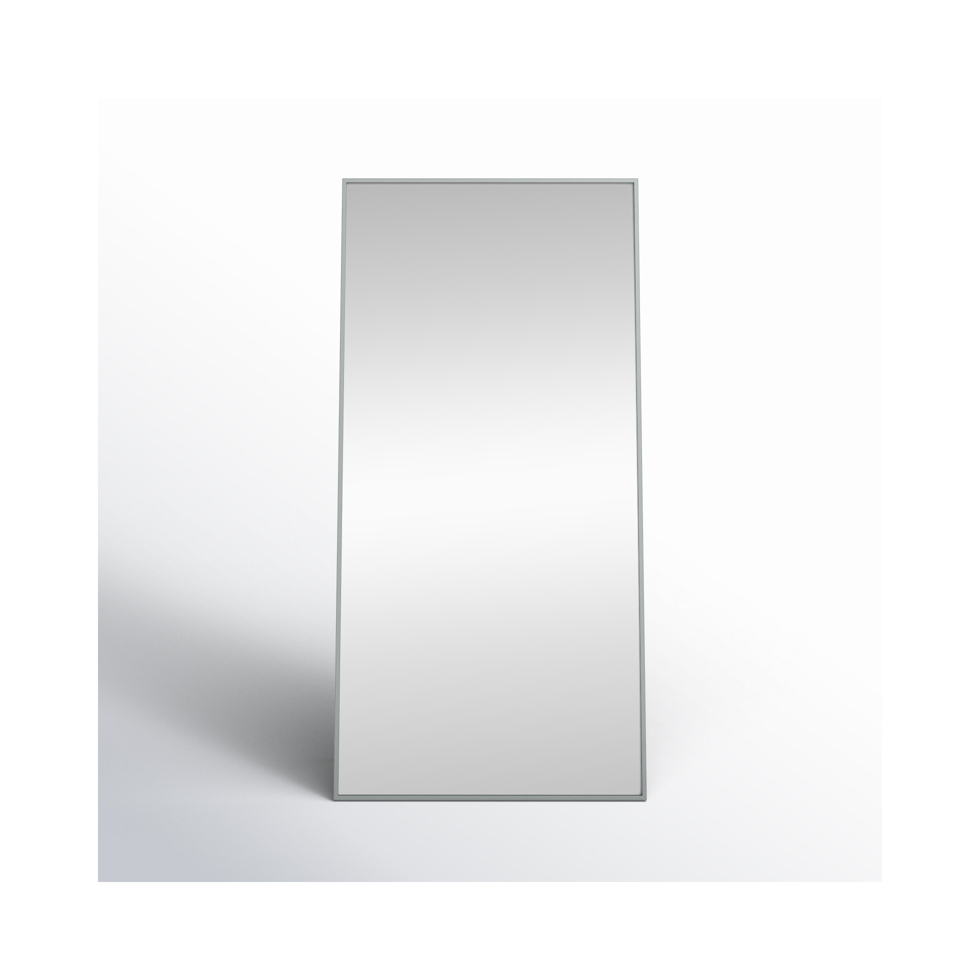 Sabine Metal Rectangle Floor Mirror, 60" x 30", Silver