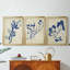 Indigo Leaf Study I - Toile tendue avec châssis sur mesure - 3 pièces-117242211-117242210