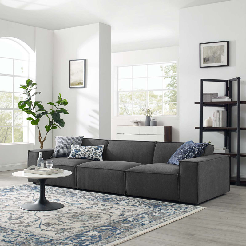 Modway Restore 3-Piece Sectional Sofa, Charcoal