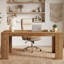 Bureau de direction rectangulaire en bois massif de 63 pouces, bureau de maison de ferme, poste de travail d'écriture