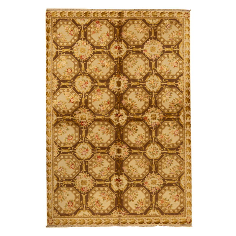 Handmade Silk and Wool Area Rug