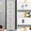 Grande armoire blanche à 4 tablettes à des fins de rangement - idéal pour le salon, la chambre à coucher, la salle de bain, la cuisine et le bureau-859096497