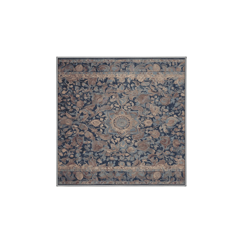 Tapis gris lavable à la machine, Carré 4 pi