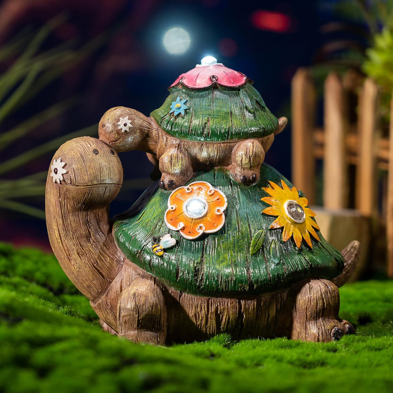 Statue De Tortue Solaire - Décoration D'extérieur - Ange - Fleur