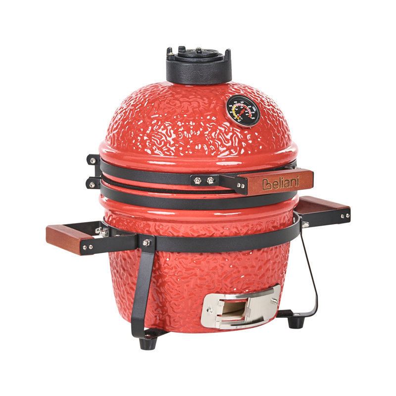 Beliani KAMADO 54cm W Kamado Charcoal Grill, Red