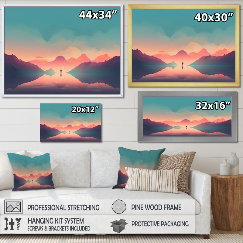 Minimalist Horizon I sur impression sur toile, H 16 po x l 32 po x P 1 po, Toile tendue