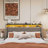 Bed Frame with LED, Wings Headboard Design-1385725513-1385725512
