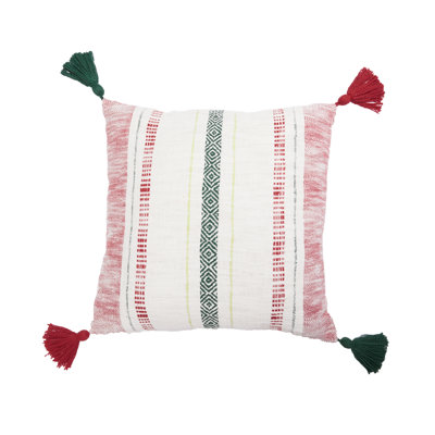 Barton Tassels Cotton Blend Throw Pillow