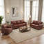 Ensemble de salon 2 pièces avec canapé en similicuir et fauteuil-445506491-441199148
