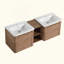 Meuble-lavabo mural avec lavabo en céramique et tablettes de rangement et 1 porte, emballage KD, contreplaqué-823113624