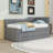 Three Drawers Upholstered Daybed with Trundle-1266376238-1266376225