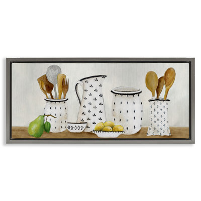 Kitchen Jugs & Utensils Floating Frame, design by Janet Tava