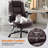 Modern Leather Executive Office Chair With Flip-Up Armrests And Adjustable Lumbar Support-250757231