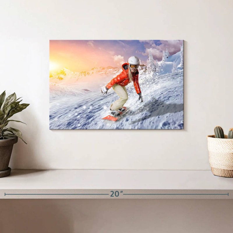 Girl snowboarding Sireci, H 8 po x l 12 po