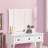 Unique Modern Style Bedroom Makeup Vanity  W Stool Foldable Mirror Drawers White Color Mdf Veneer 1Pc Vanity Furniture-1127709970