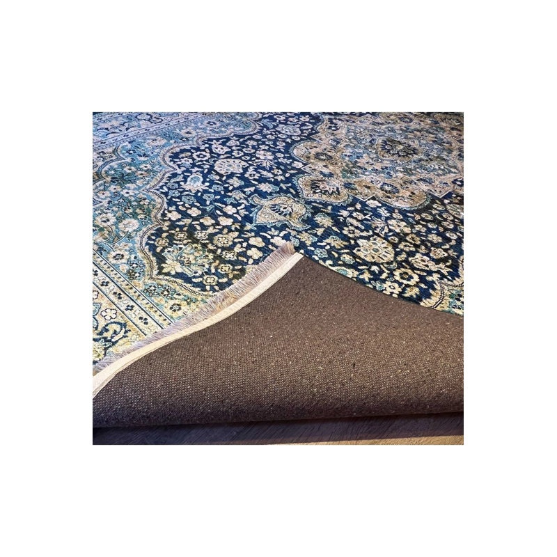 Tapis rétro vert délavé à la machine, Sous-tapis rectangulaire 3 pi 11 po x 5 pi 11 po i