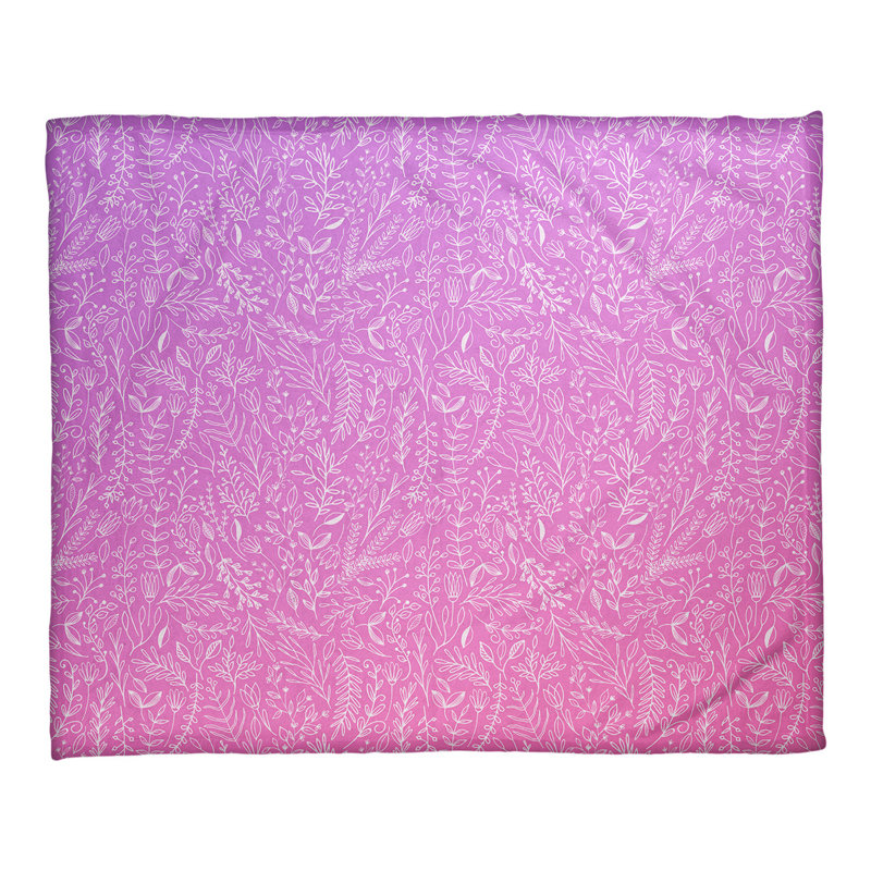 Couverture florale ditsy Katelyn Elizabeth, l 52,5 po x L 62,5 po, Mauve et orange