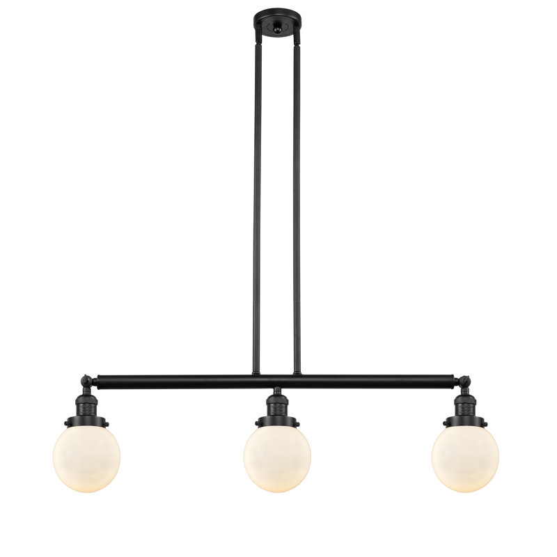 Clementina 3 - Light Kitchen Island Pendant, Matte White Cased, No Bulb Included, Oil Rubbed Bronze