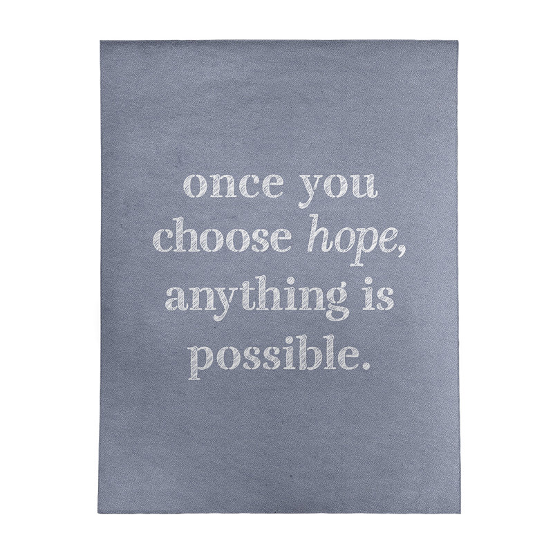 Tapis en chenille de polyester Quotes, Rectangle 5 pi x 7 pi