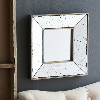 Miroir d'appoint mural 12X12 argent