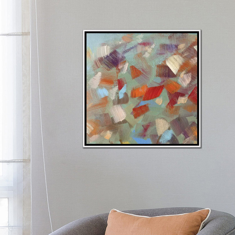 «Confetti Party I» par Sally Swatland - reproduction d'art, Toile blanche encadrée, H 26 po x l 26 po x P 1,5 po