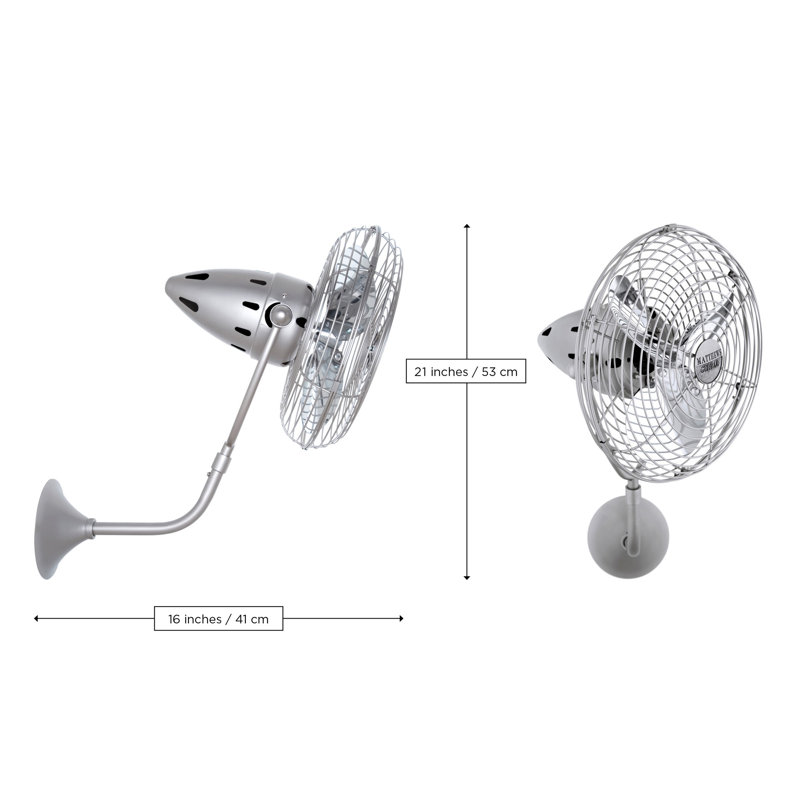 13" Wall Mounted Fan, No, Black Nickel