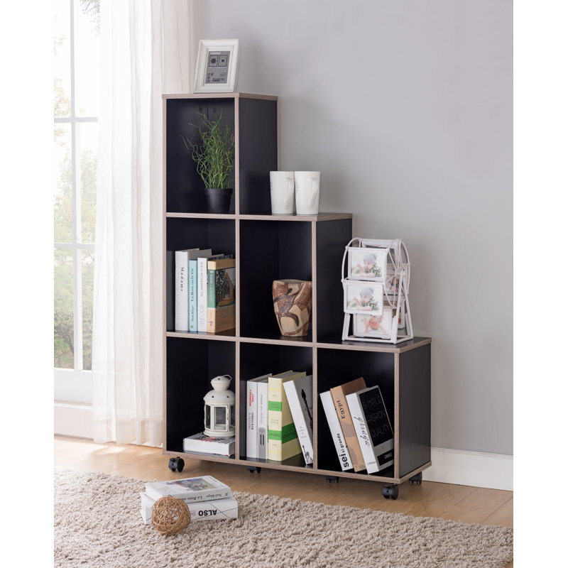 Lea 128cm H x 87cm W Step Bookcase, Cappuccino