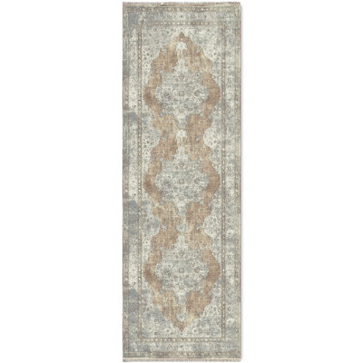 Tapis oriental en chenille de coton beige crème Pender