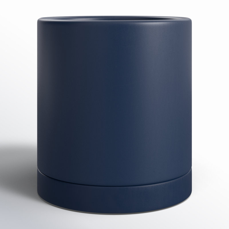 Pot de fleurs en céramique Carlotta, Bleu foncé, H 7 po x l 7 po x P 7 po