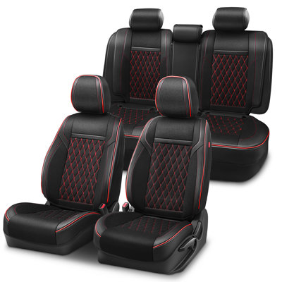 Full Set Seat Covers Universal Waterproof Leatherette For Cars Suvs Trucks Airbag Compatibility​​
