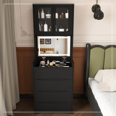 Koa Vanity with Mirror and Seat