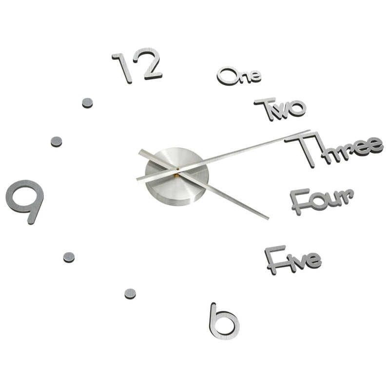 Galloway Wall Clock, Silver