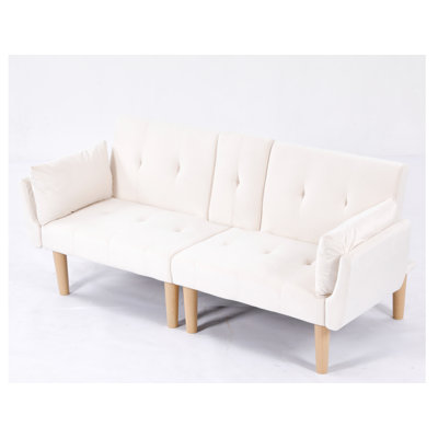 Canapé-lit futon Allen de 82 po en velours capitonné