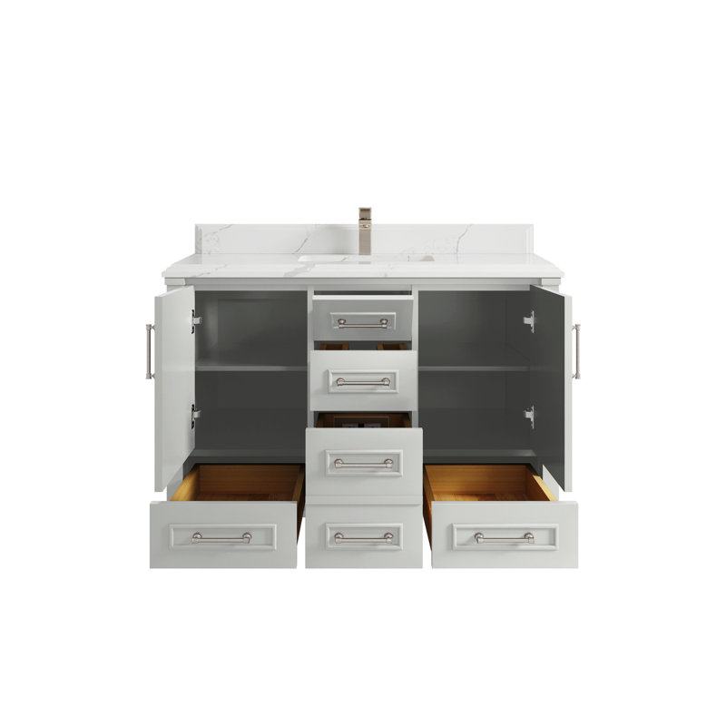 Meuble-lavabo l 48 po x P 22 po x H 36 po Aberdeen, Calacatta Laza, Gris Coventry
