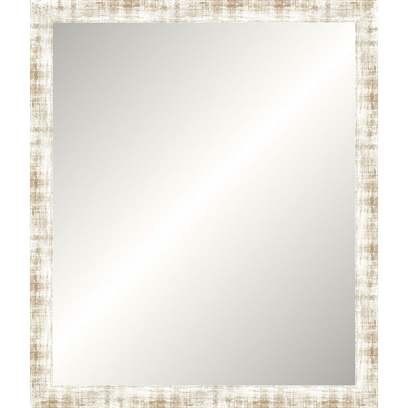 Faded White Legacy Mirror, Wide Vanity