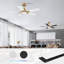 Ventilateur de plafond intérieur / extérieur de 42 po à 5 pales avec lumière DEL, télécommande et commande vocale via Alexa, à intensité variable-875306575-875306560-875306566