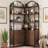 Rustic 6-Tier Arched Dining Table with Cabinet – L-Shaped, Storage Space, Adjustable Feet, Anti-Tipping Device, Ideal for Dining Room-588816809