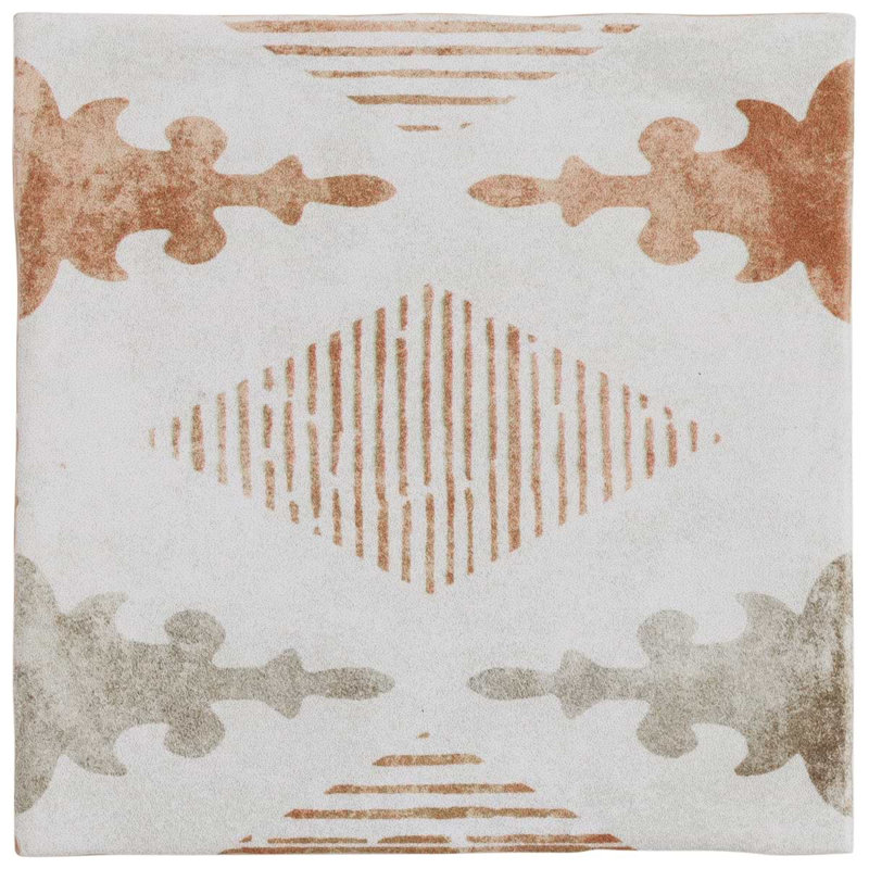 Paula Purroy Talia 5.11 In. X 5.11 In. Matte Ceramic Wall Tile (6.02 Sq. Ft. / Case), Aztec Terracotta