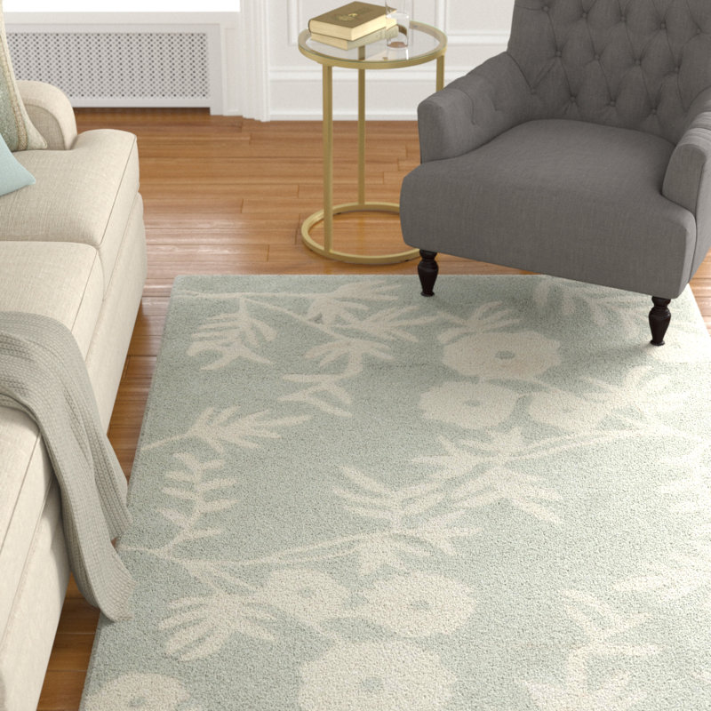 Avayah Soho Hand Tufted Wool And Viscose Floral Rug, Rectangle 5' x 8'