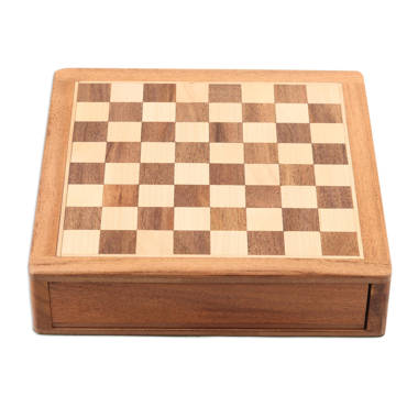 Novica 2 Player Wood Chess And Checkers Set