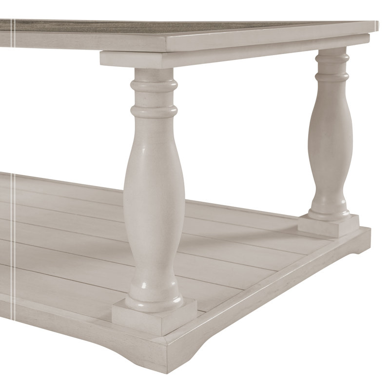 Rectangle Danio avec pieds en bois tournés, Brun