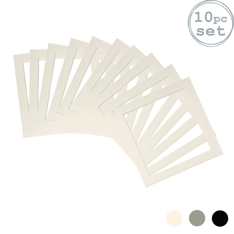 Bevelled Shadow Box Picture Frame with Mat, Ivory, 20cm H x 20cm W x 0.5cm D
