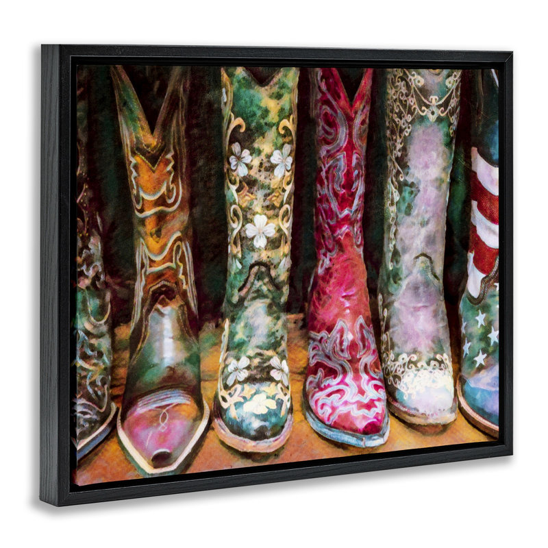 Bottes de cowboy, H 17 po x l 21 po, Cadre flottant orme Montalcino