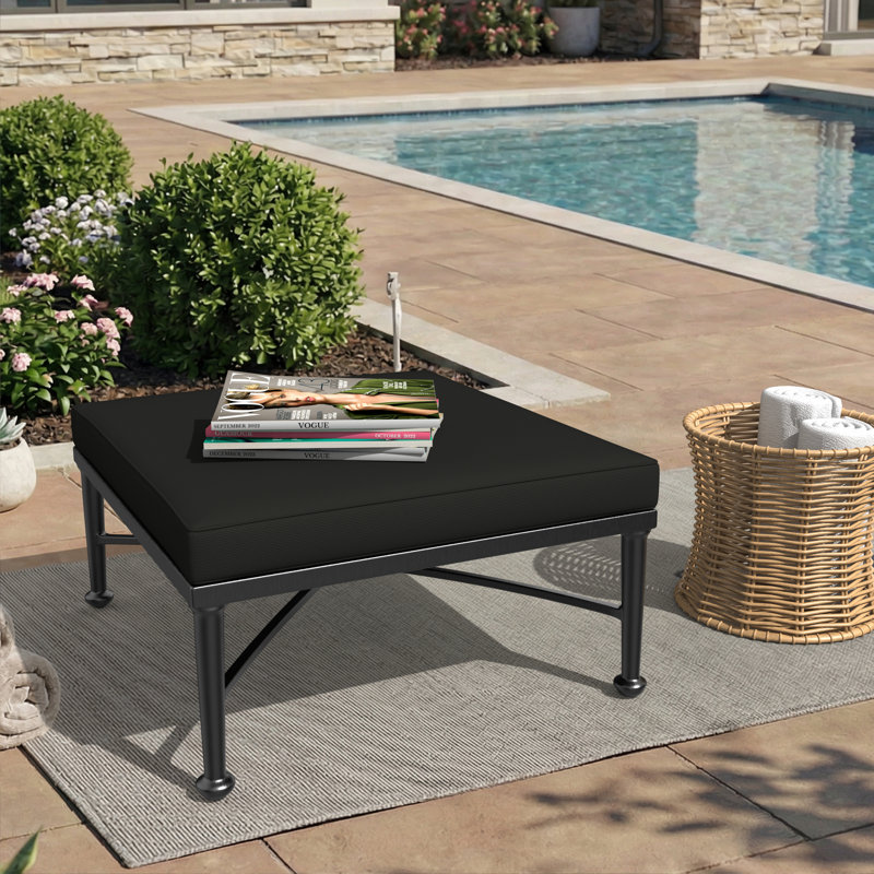 Sunbrella® Outdoor Ottoman Seat Cushion, 20" W x 22" D, Canvas Black