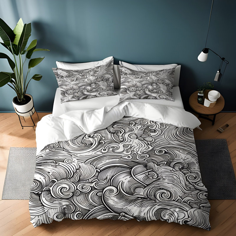 Abstract Duvet Cover, King Duvet Cover + 2 King Shams