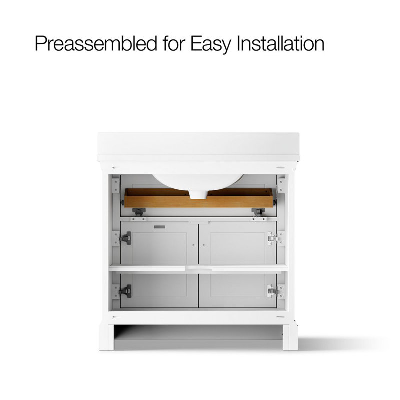 Charlemont 30 In. Bathroom Vanity Cabinet With Sink And Quartz Top, White, Brushed Nickel, 30"
