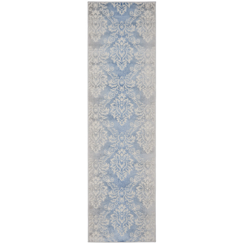 Tapis floral ivoire Rheba, Tapis de couloir 2 pi 3 po x 7 pi 6 po